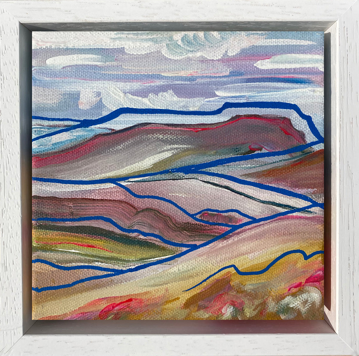 Abstract Landscape Painting on Canvas – Inspired by Pen-y-Ghent, Yorkshire Dales