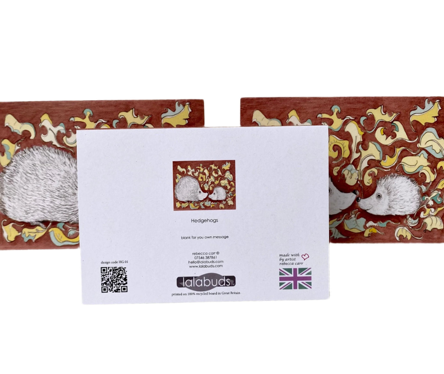 hedgehogs greetings card lalabuds design