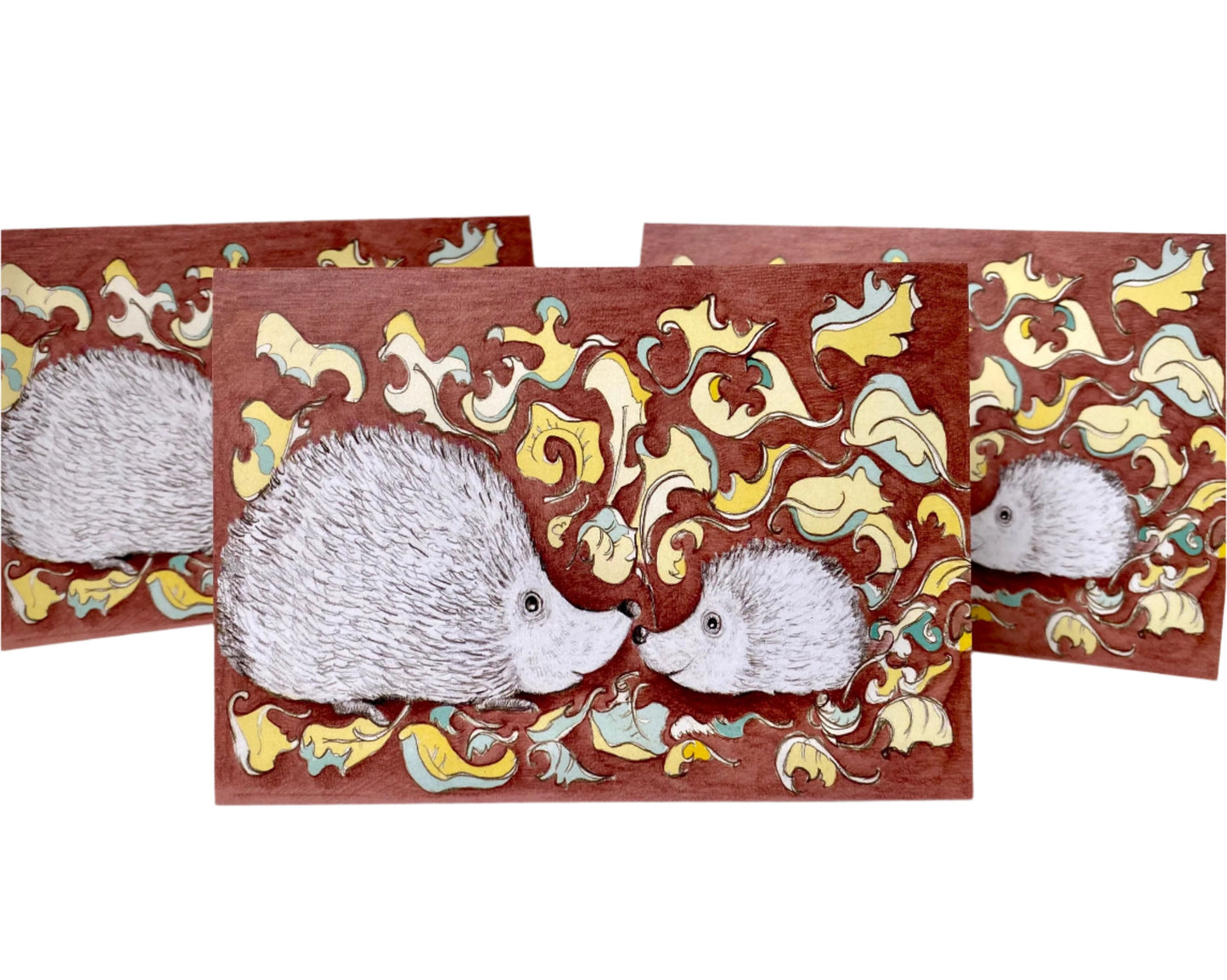 Hedgehogs greetings card - Rebecca Carr Artist