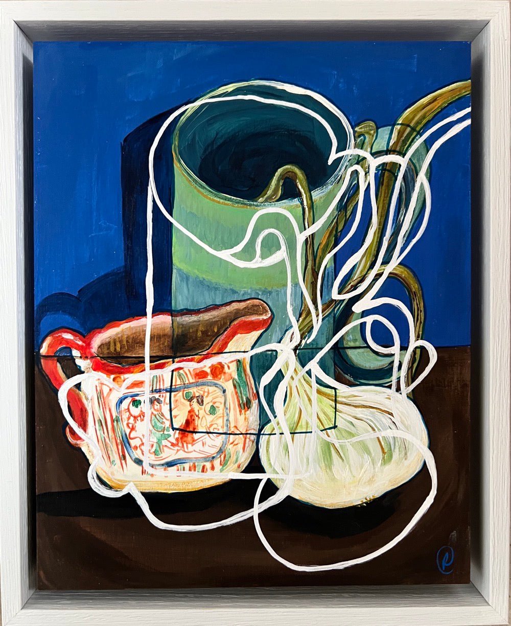 New! Original Contemporary Still Life Painting: Blue withe pottery, Japanese jug and spring onion - Rebecca Carr ArtistOriginal artworkRebecca Carr ArtistNew! Original Contemporary Still Life Painting: Blue withe pottery, Japanese jug and spring onion