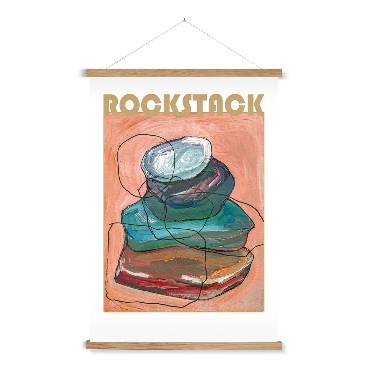 Rock Stack Print with print hangar natural - Rebecca Carr Artist