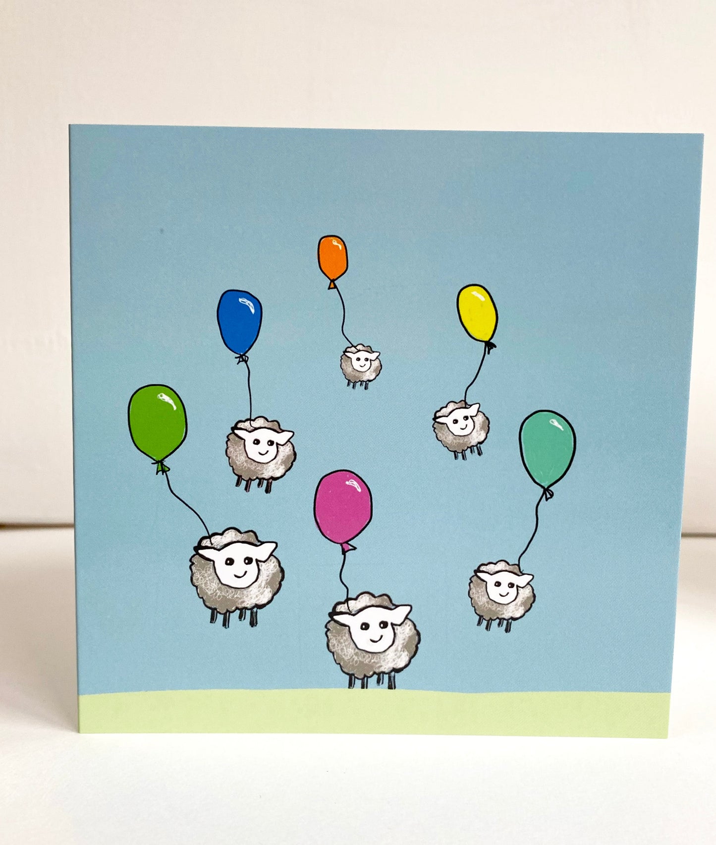 Sheep balloon card - Rebecca Carr Artist