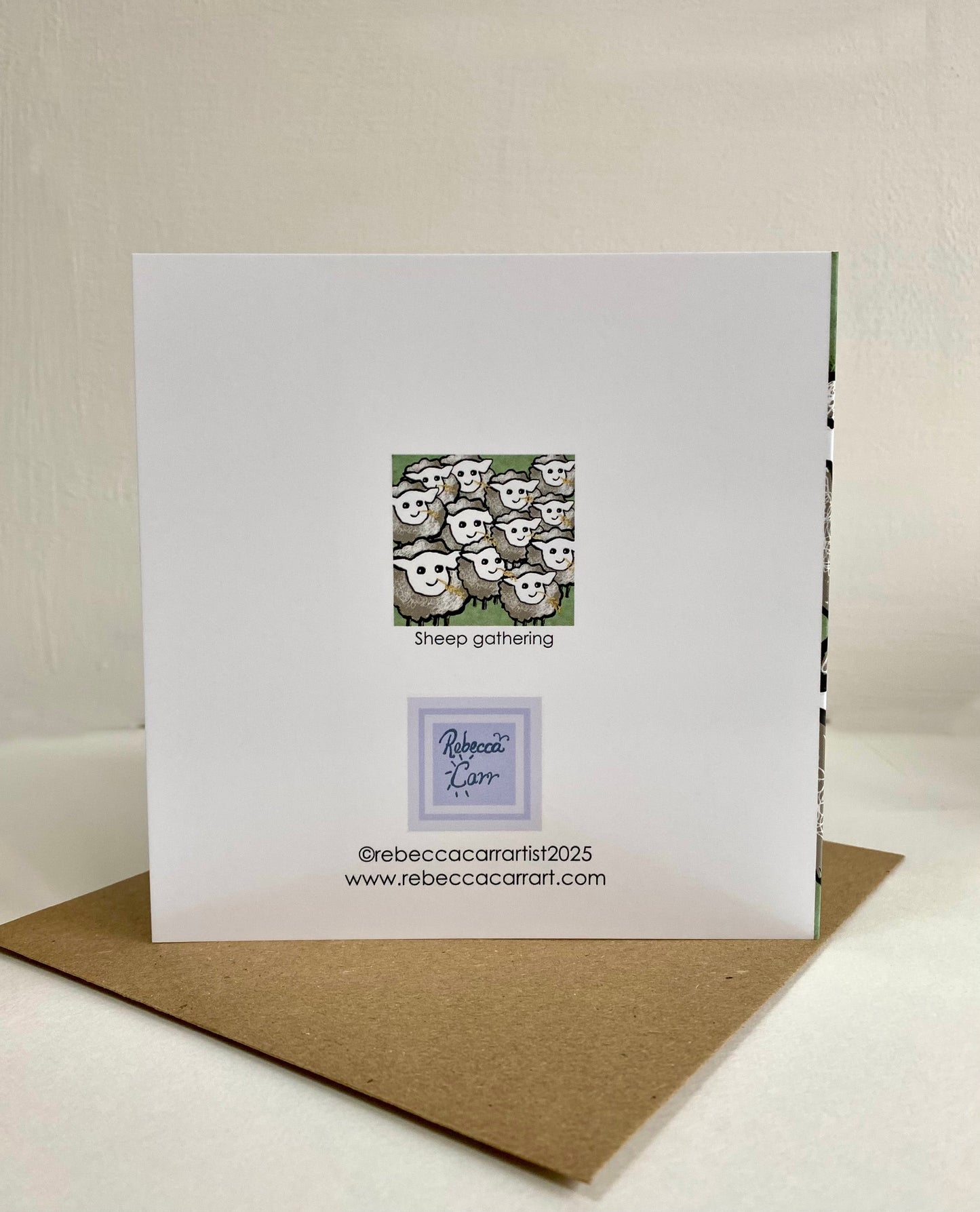 Sheep gathering card - Rebecca Carr Artist