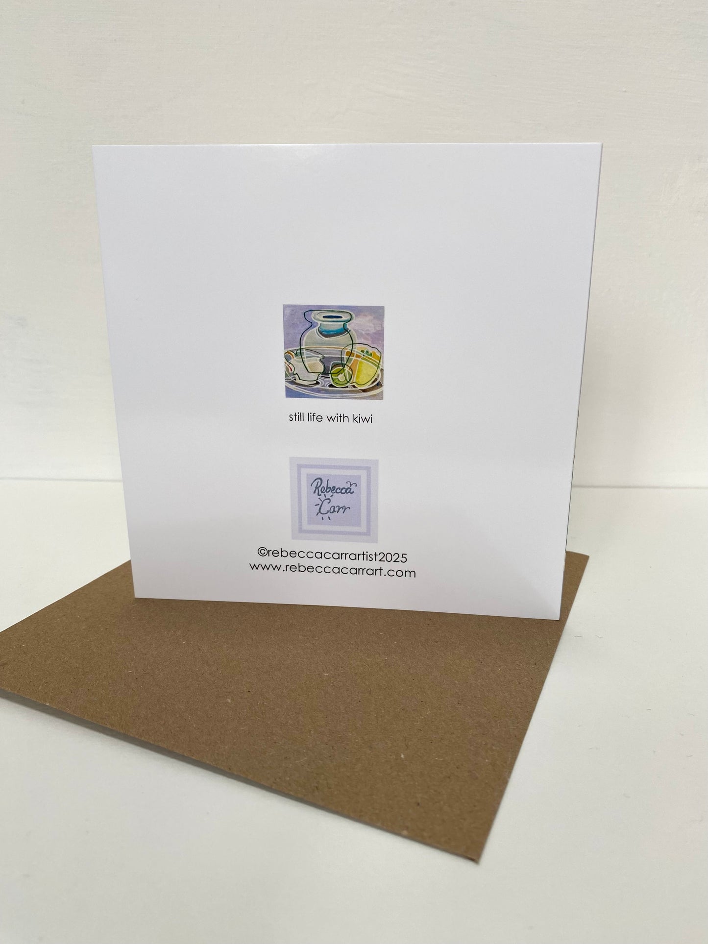 Still life with kiwi card - Rebecca Carr Artist