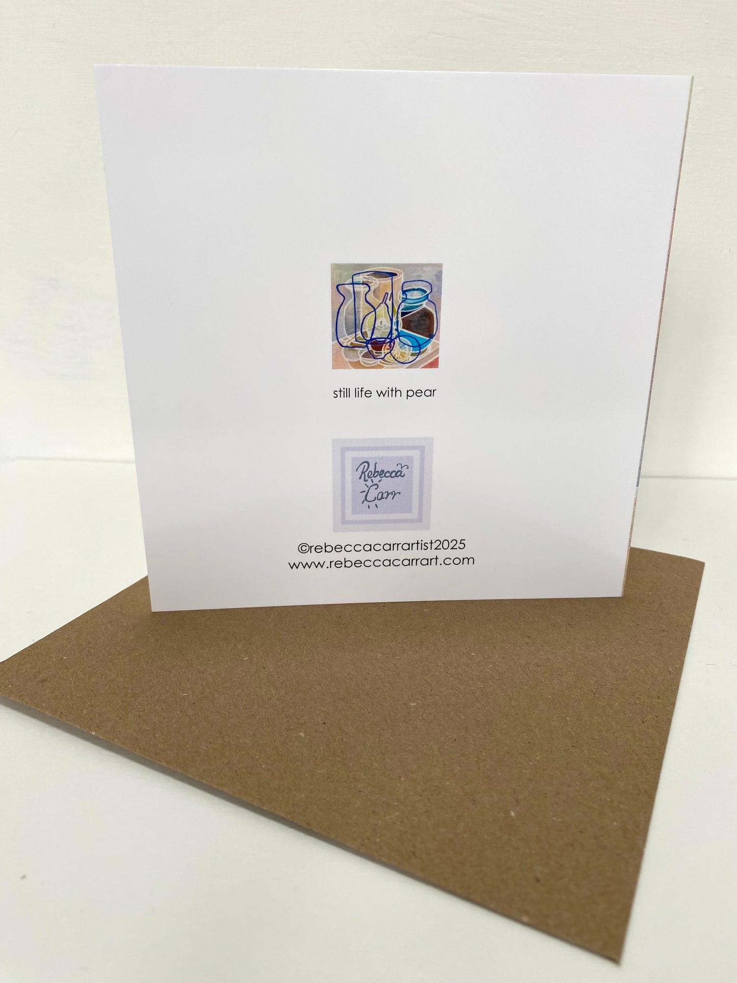 Still life with pear card - Rebecca Carr Artist