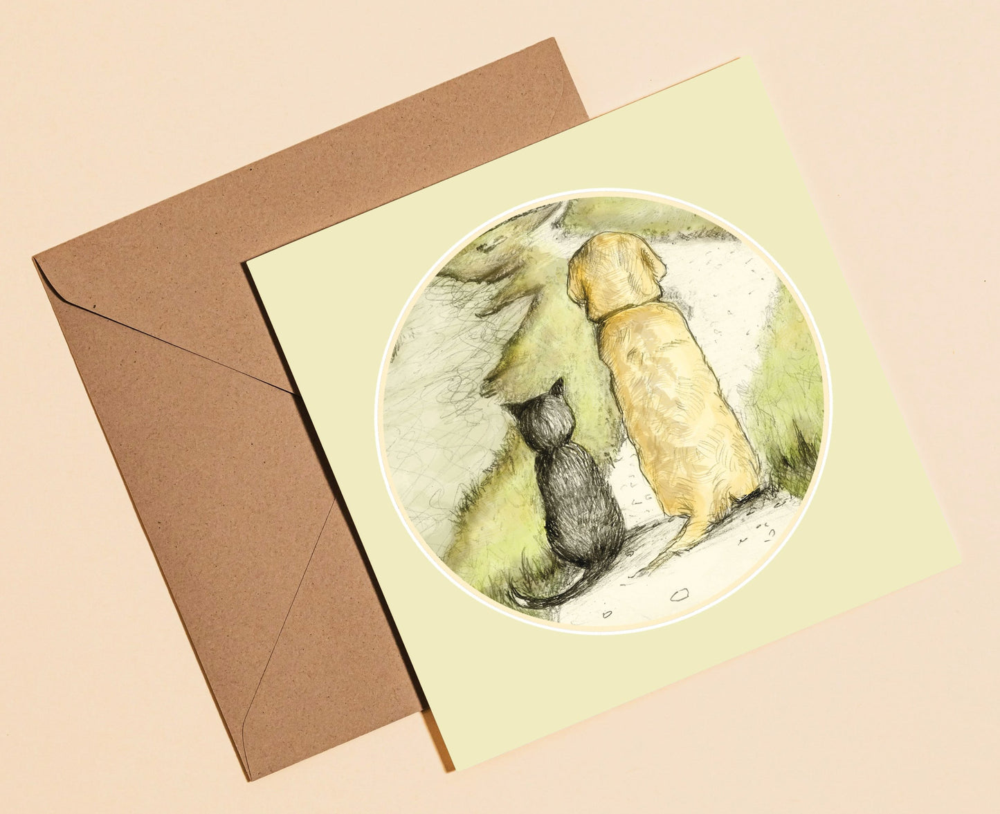 Together we can dog and cat cards - Rebecca Carr Artist