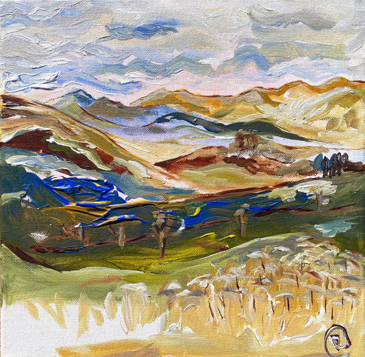 Landscape painting view from Ingleton to Heysham