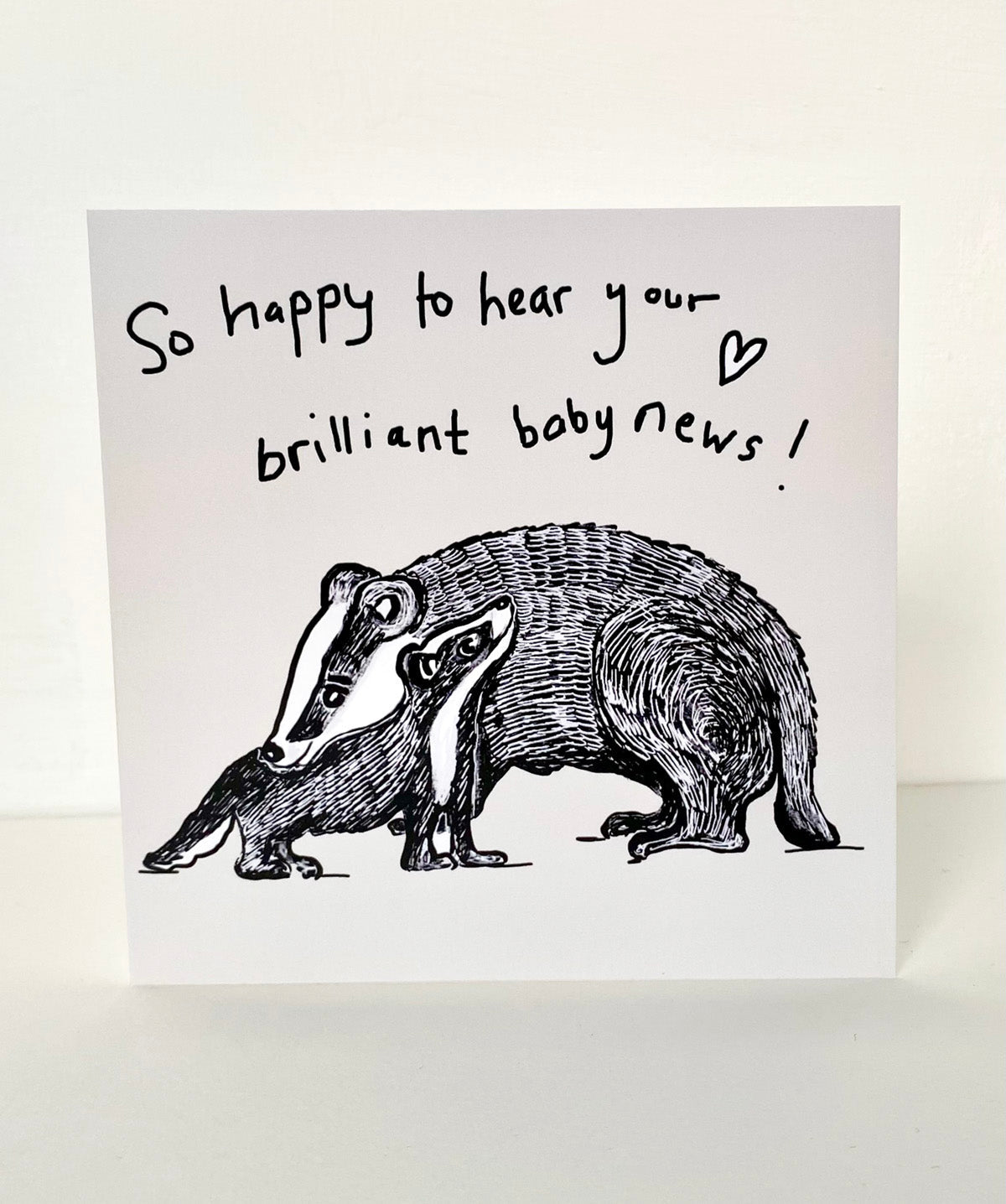 Badger and baby card - Rebecca Carr Artist