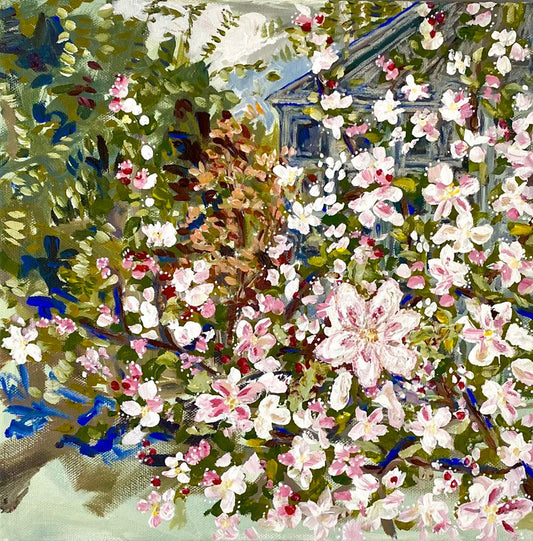 Framed Garden Blossom Flower Painting