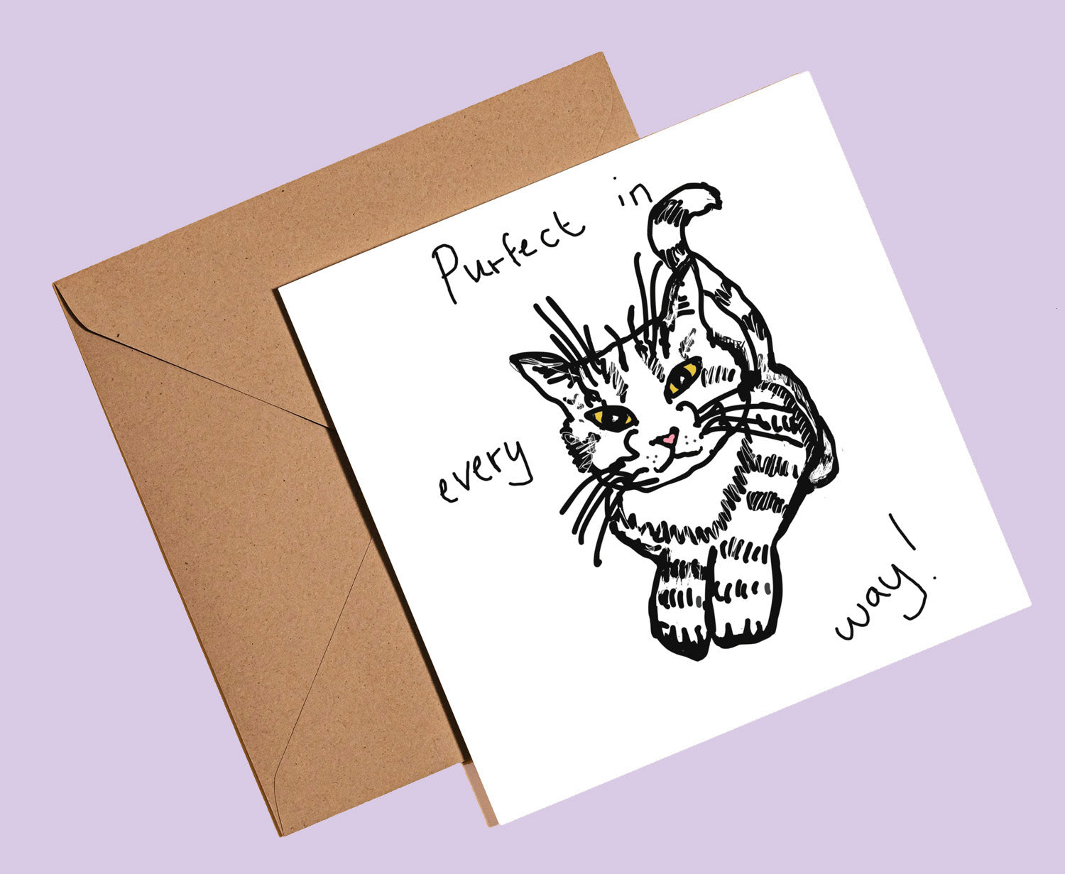 Purfect cat card - Rebecca Carr Artist