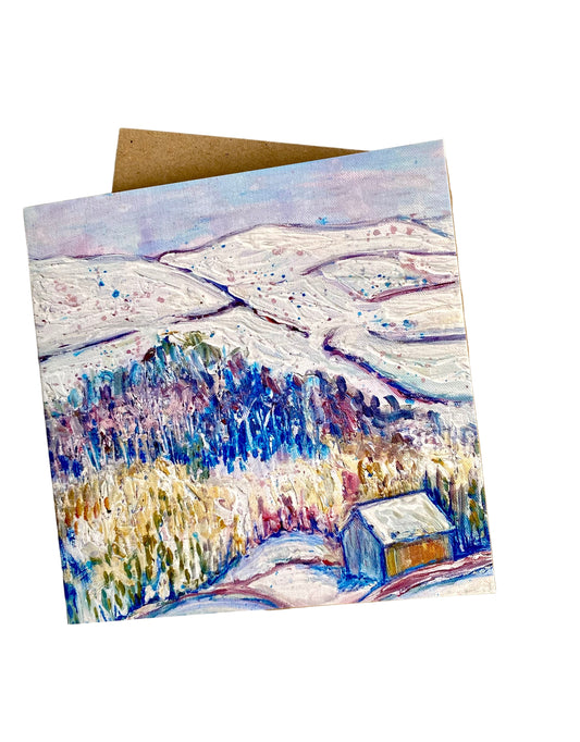 just a card winter barn card rebecca carr art