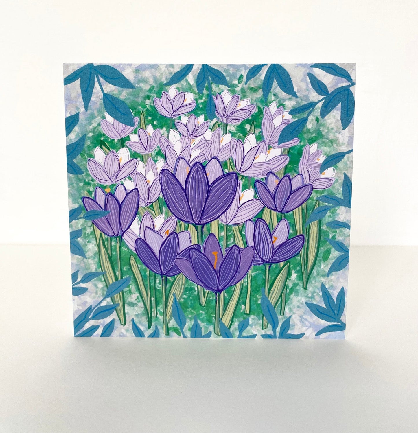 Crocuses greetings card - Rebecca Carr Artist