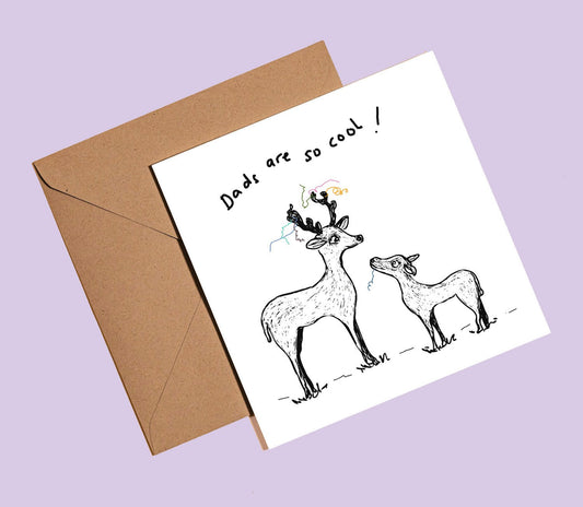 Dad's are so cool deer card - Rebecca Carr Artist