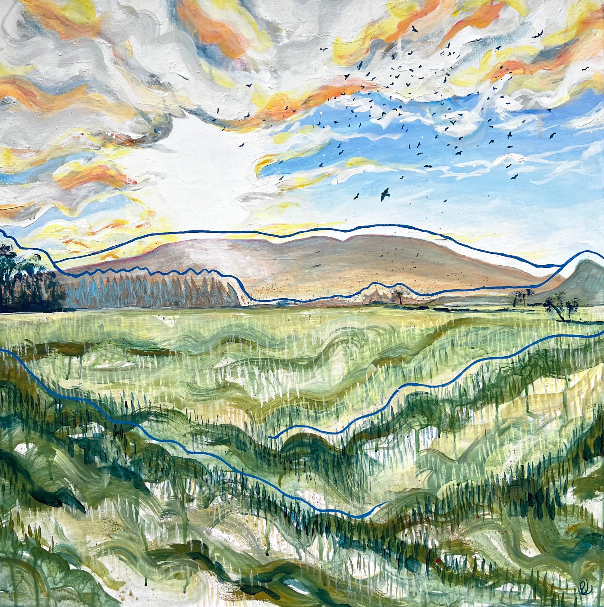 Evening sunset glow over commondale - Rebecca Carr ArtistOriginal artworkRebecca Carr ArtistEvening sunset glow over commondale