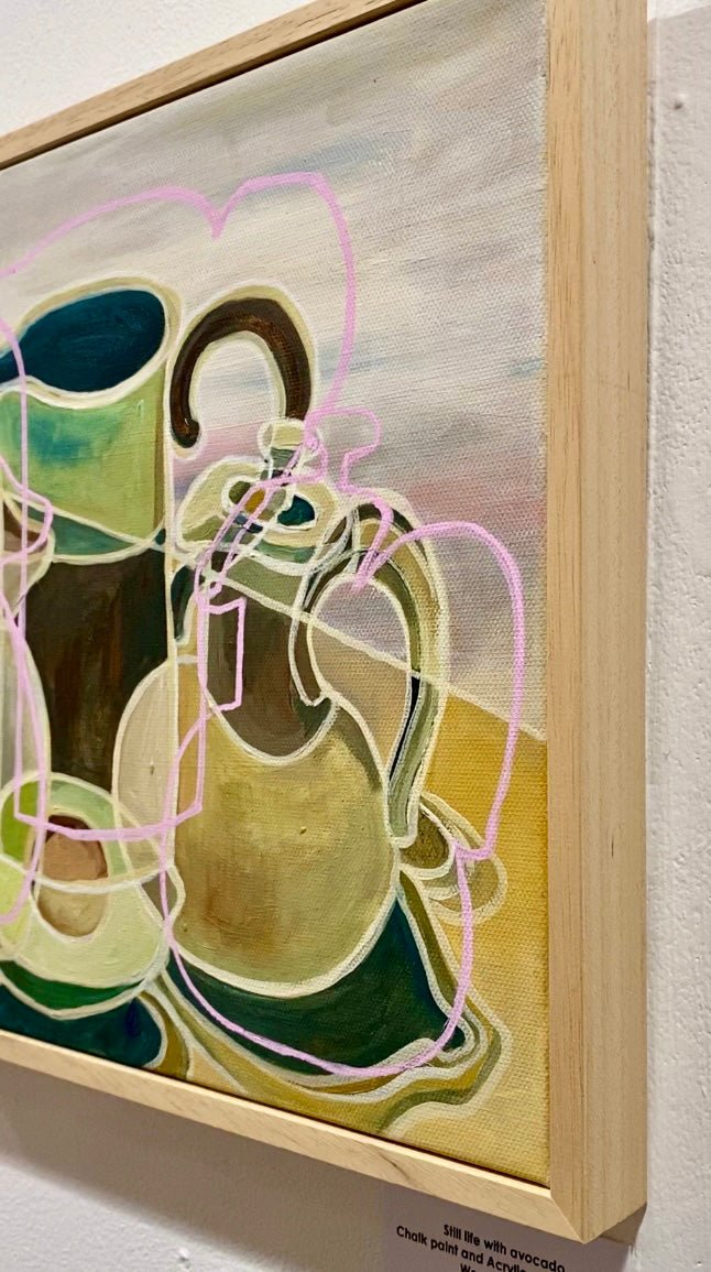 Still life studio pottery and avocado - Rebecca Carr Artist