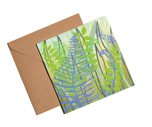 Ferns greetings card - Rebecca Carr Artist