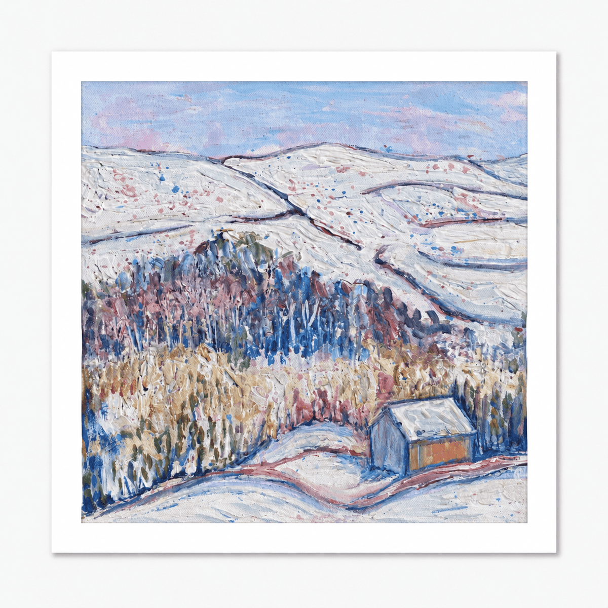 FIND ME AT ILKLEY SOLAR GALLERY OR DISTINCTLY DALES Winterbarn Limited Edition Print of 5 - Rebecca Carr Artistsigned printRebecca Carr ArtistFIND ME AT ILKLEY SOLAR GALLERY OR DISTINCTLY DALES Winterbarn Limited Edition Print of 5