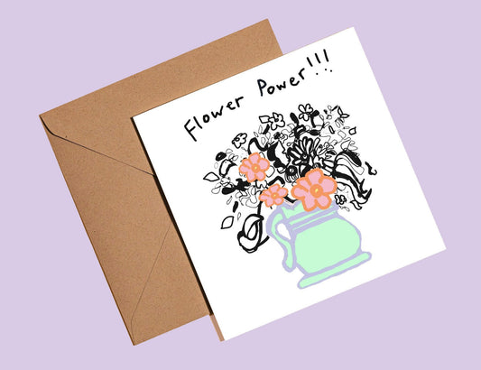 Flower Power card - Rebecca Carr Artist