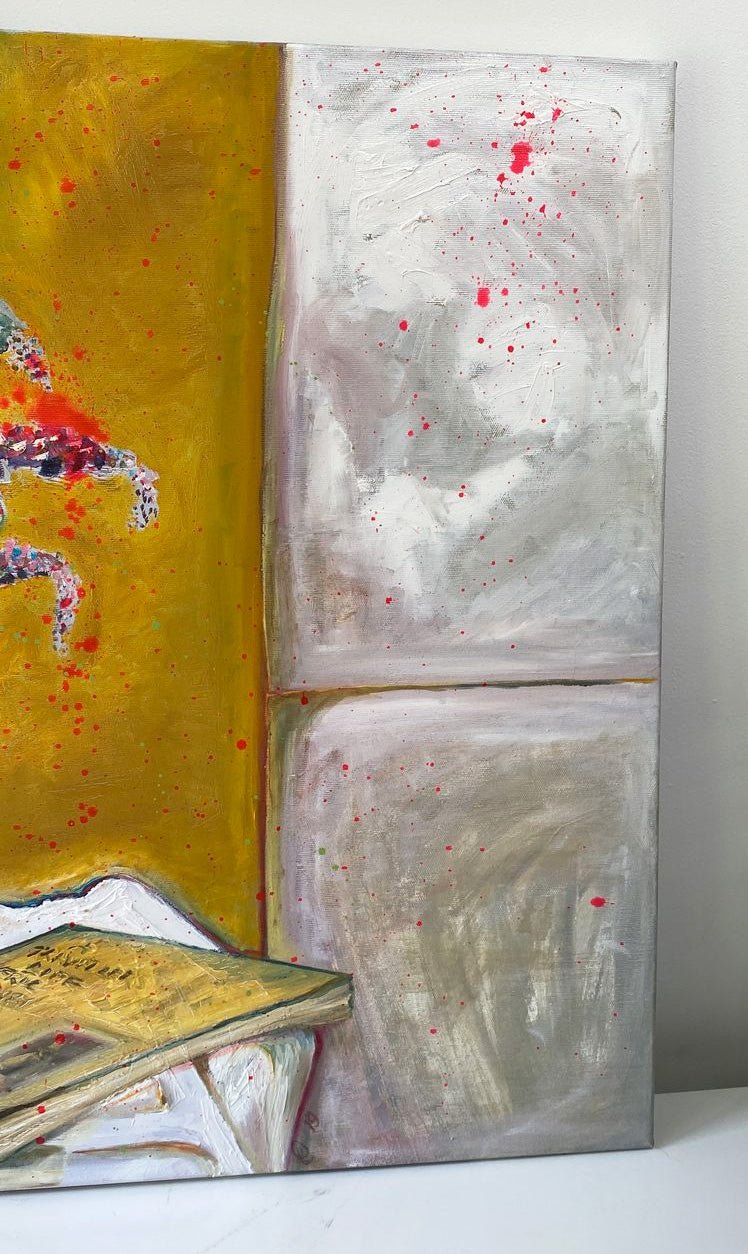 Flowers with butterflies and the unread book - Rebecca Carr Artist