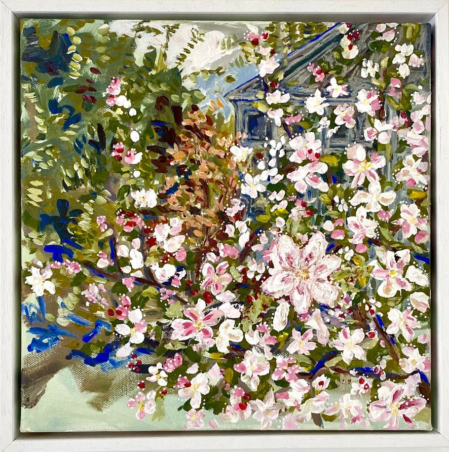 Framed Garden Blossom Flower Painting - Rebecca Carr Artist