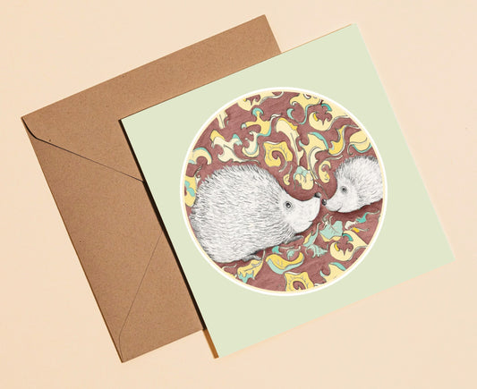 Hedgehogs card - Rebecca Carr Artist