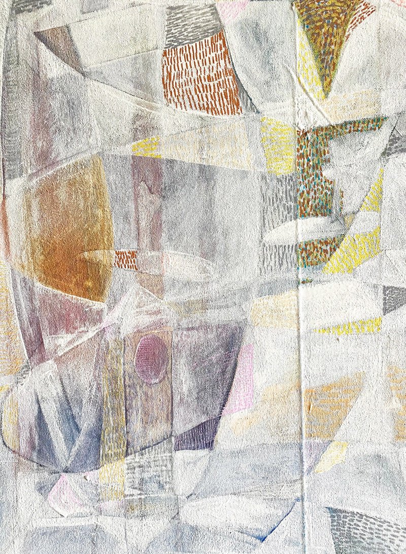 Kingsand to Cawsand Contemporary Abstract Chalk Painting - Rebecca Carr Artist