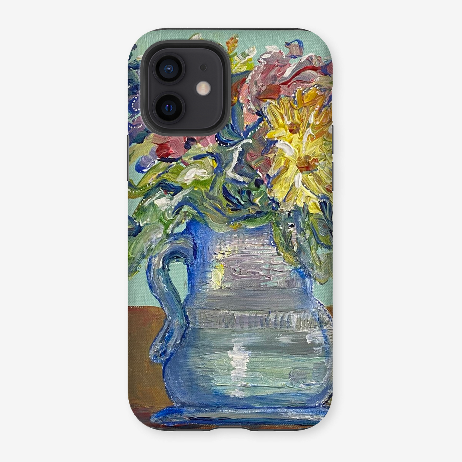 Mint and flowers phone case - Rebecca Carr Artist