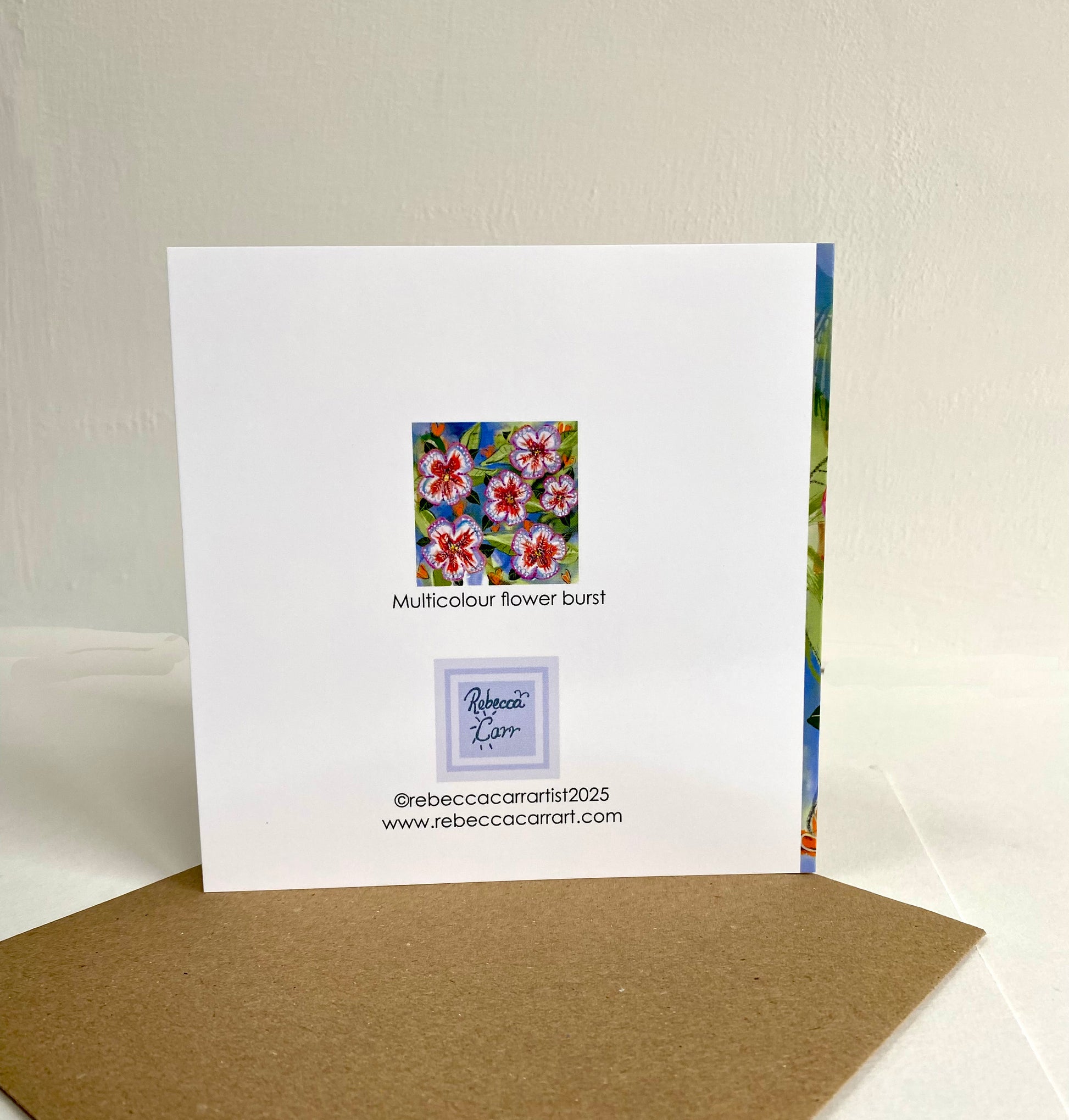 Multi colour tropical flower card - Rebecca Carr Artist