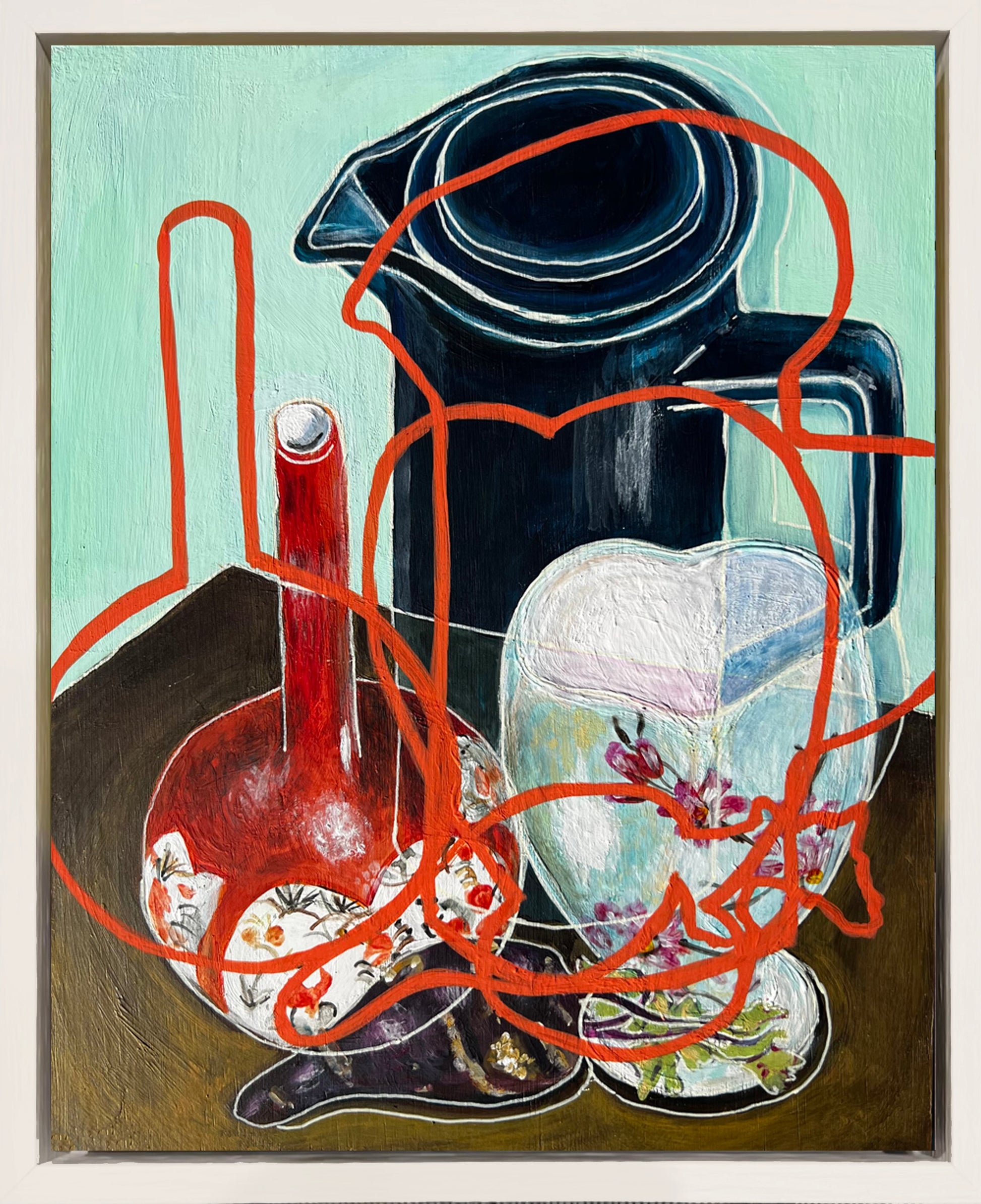 New! Original Contemporary Still Life Painting: Mint with coffee pot and imari vase - Rebecca Carr ArtistOriginal artworkRebecca Carr ArtistNew! Original Contemporary Still Life Painting: Mint with coffee pot and imari vase