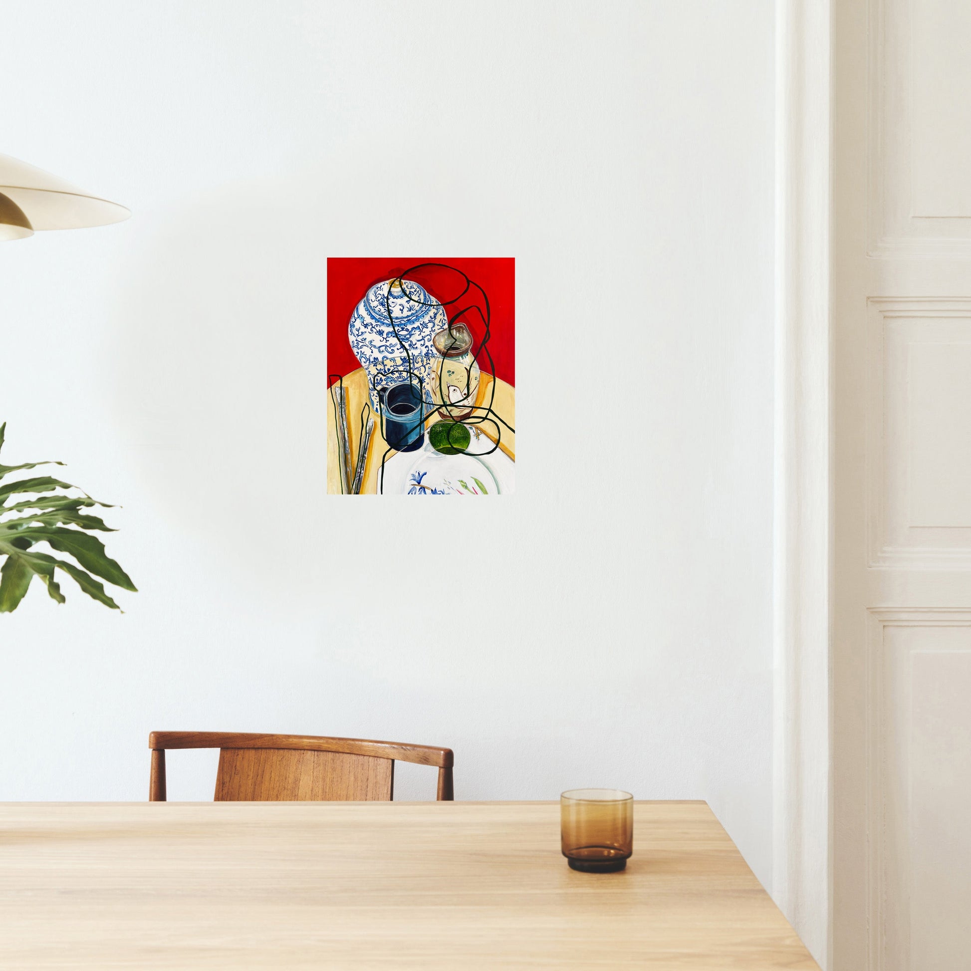 New! Original Contemporary Still Life Painting: Red with Ginger jar, lime and brushes - Rebecca Carr ArtistOriginal artworkRebecca Carr ArtistNew! Original Contemporary Still Life Painting: Red with Ginger jar, lime and brushes