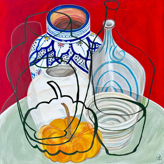 NEW! Still life painting with pottery and pumpkin - Rebecca Carr ArtistOriginal artworkRebecca Carr ArtistNEW! Still life painting with pottery and pumpkin