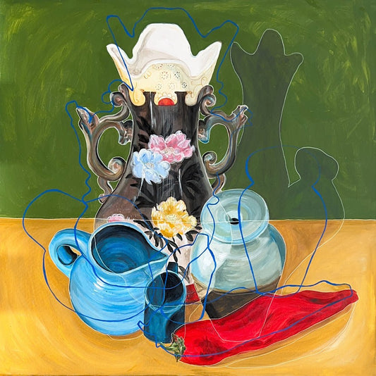 New! Still life painting with pottery and red pepper - Rebecca Carr ArtistOriginal artworkRebecca Carr ArtistNew! Still life painting with pottery and red pepper