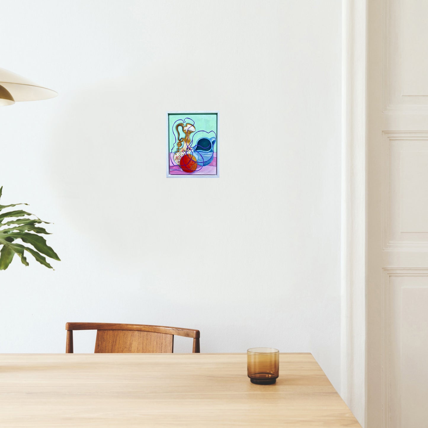 Original Contemporary Still Life Painting: Mint still life with blue jug and orange - Rebecca Carr ArtistOriginal artworkRebecca Carr ArtistOriginal Contemporary Still Life Painting: Mint still life with blue jug and orange