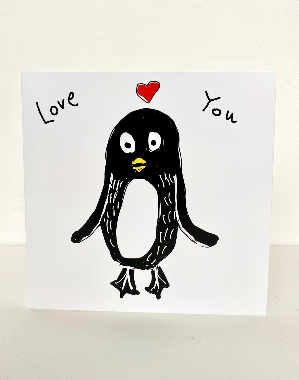 Penguin 'love you' card - Rebecca Carr Artist