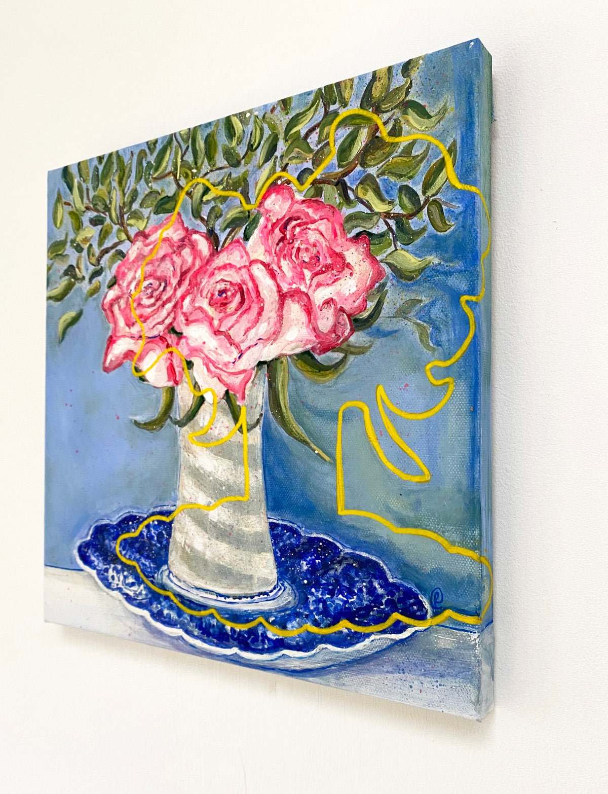 Pink roses poised - Rebecca Carr Artist