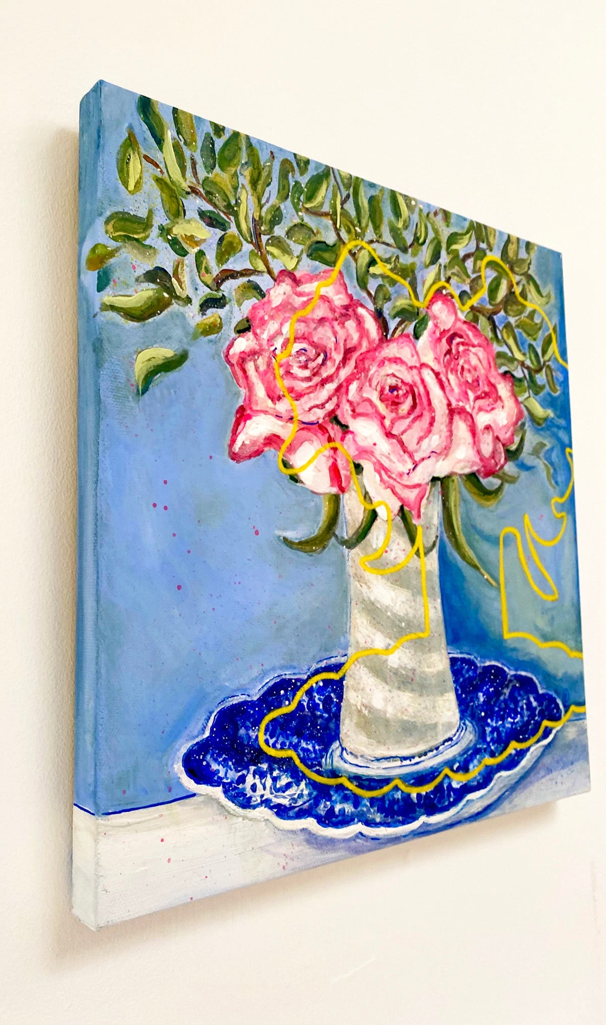 Pink roses poised - Rebecca Carr Artist