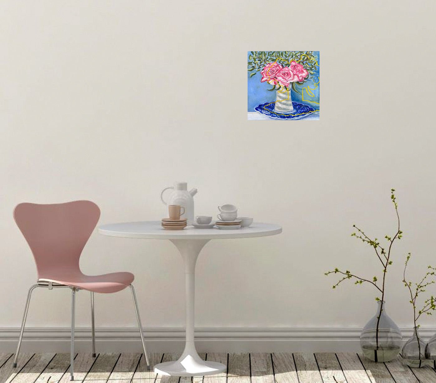 Pink roses poised - Rebecca Carr Artist