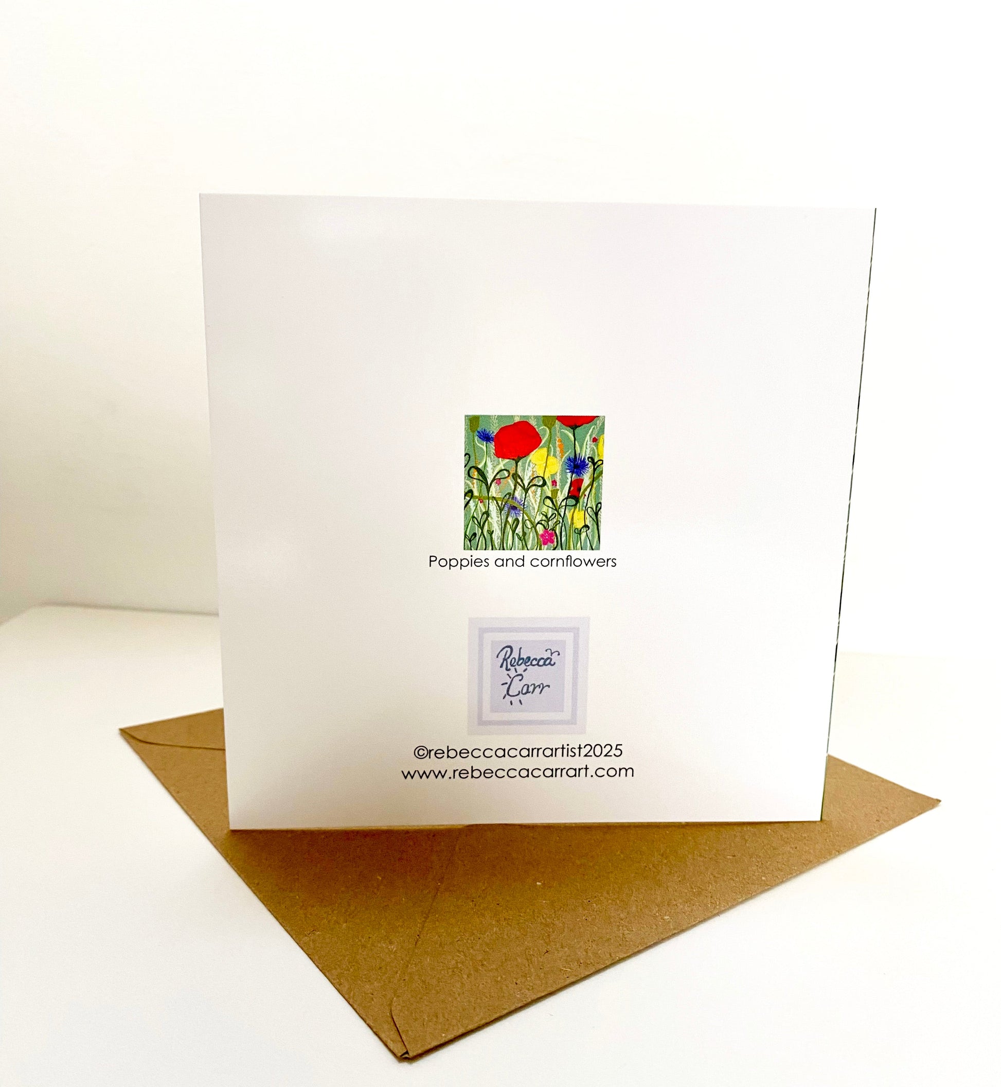 Poppies and wildflower card - Rebecca Carr Artist