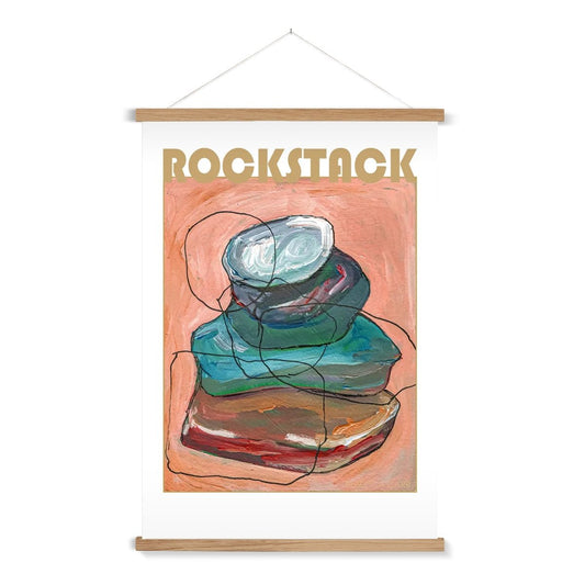 Rock Stack Print with print hangar natural - Rebecca Carr Artist