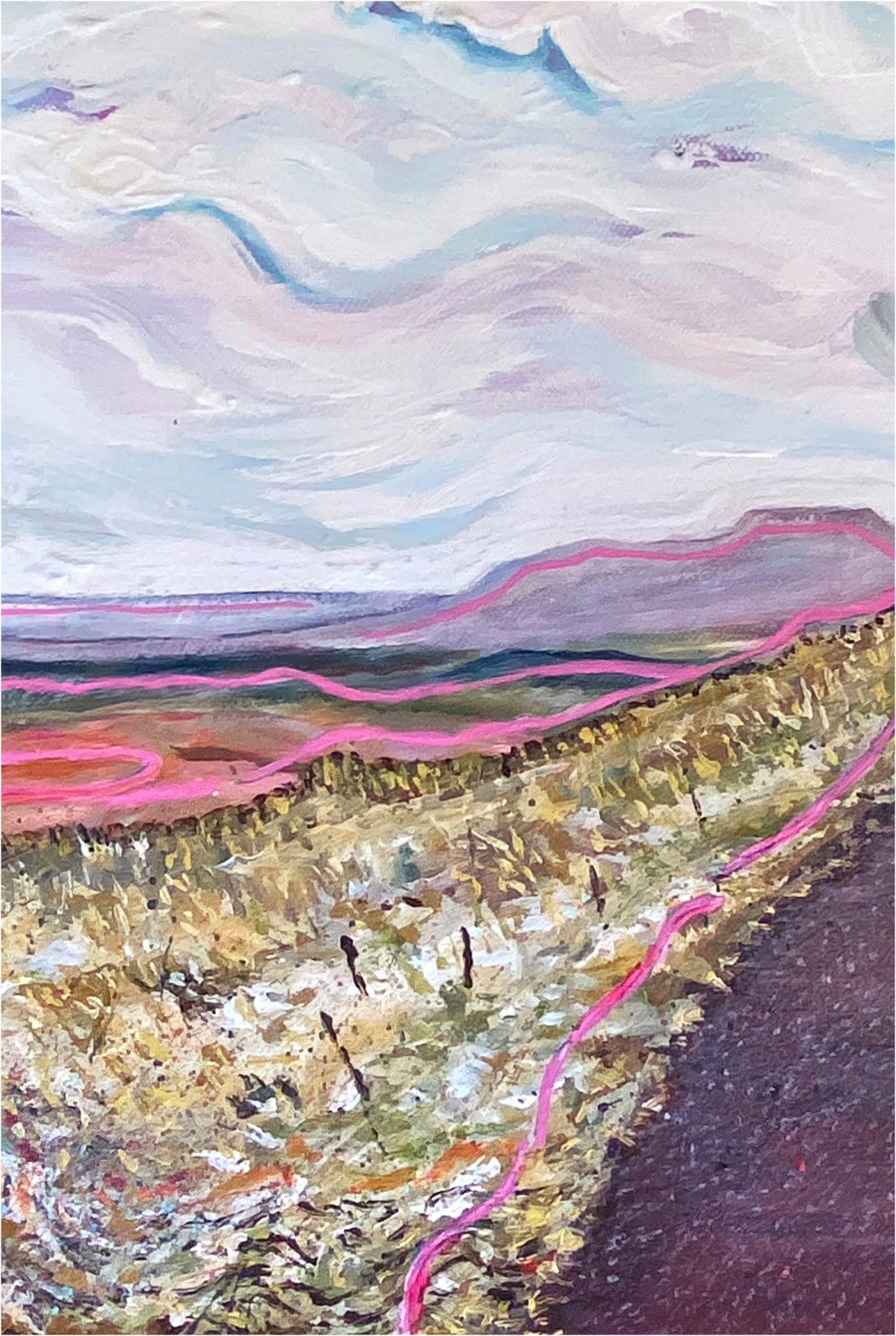 Roman Road, Yorkshire Dales Landscape painting - Rebecca Carr ArtistOriginal artworkRebecca Carr ArtistRoman Road, Yorkshire Dales Landscape painting