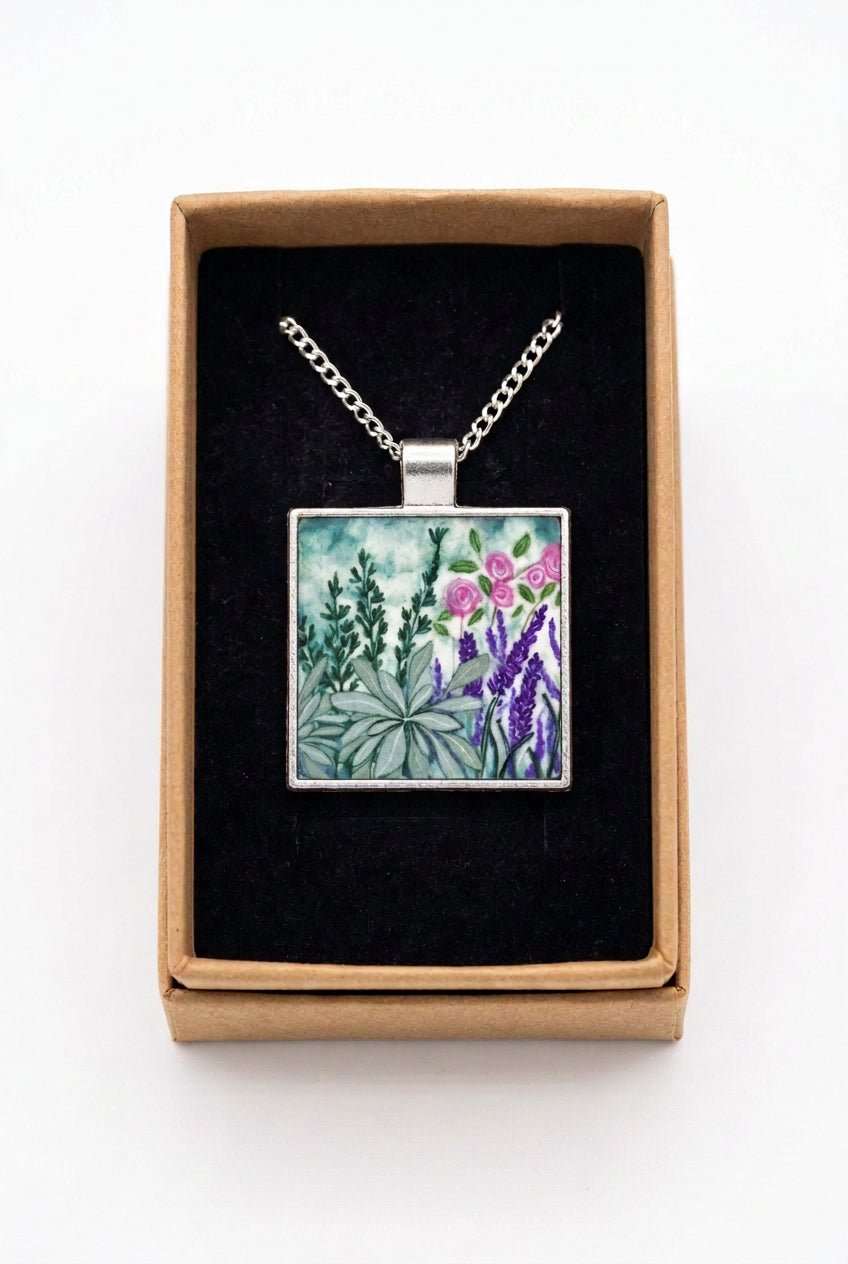 Rosemary, lavender and sage pendant necklace - Rebecca Carr ArtistRebecca Carr ArtistRosemary, lavender and sage pendant necklace