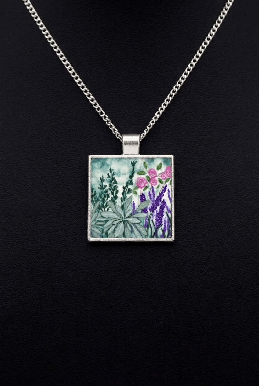 Rosemary, lavender and sage pendant necklace - Rebecca Carr ArtistRebecca Carr ArtistRosemary, lavender and sage pendant necklace