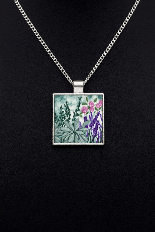 Rosemary, lavender and sage pendant necklace - Rebecca Carr ArtistRebecca Carr ArtistRosemary, lavender and sage pendant necklace