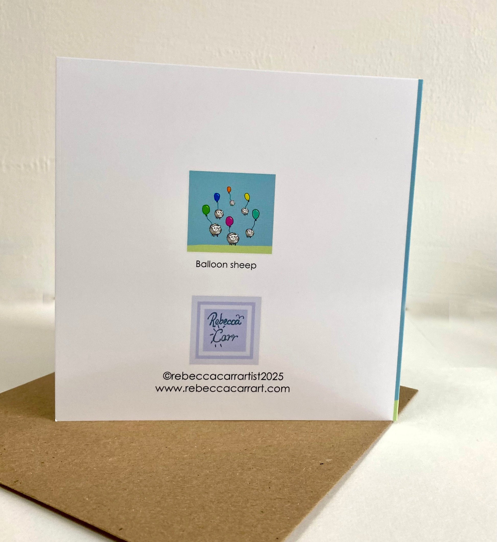 Sheep balloon card - Rebecca Carr Artist