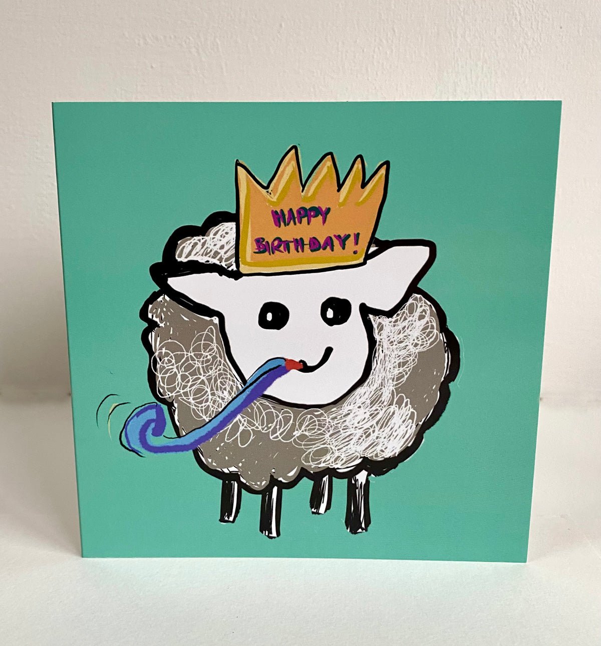 Sheep birthday card sent direct - Rebecca Carr Artist