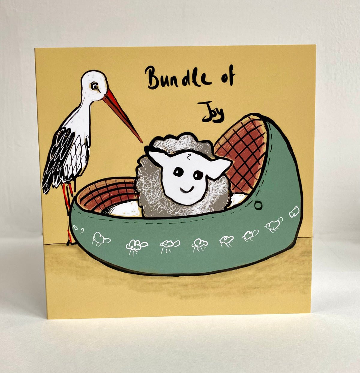 Sheep bundle of joy card - Rebecca Carr Artist