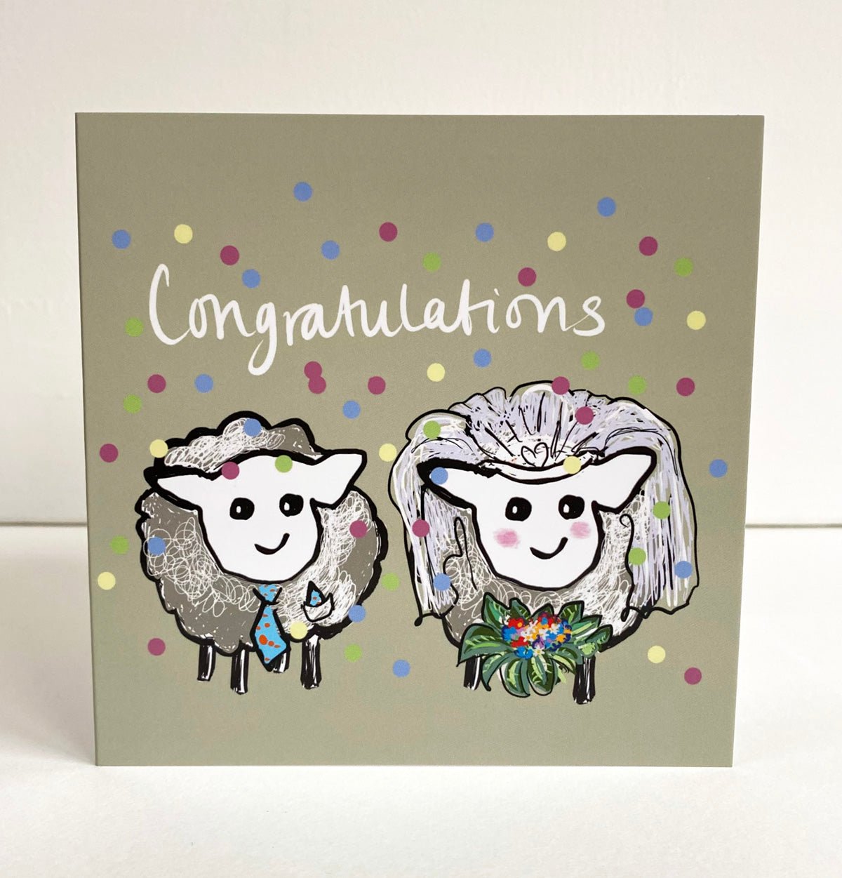 Sheep wedding card - Rebecca Carr Artist