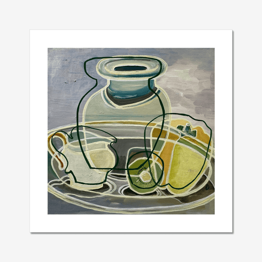 Signed limited edition of 5 still life with studio pottery and pepper - Rebecca Carr Artist