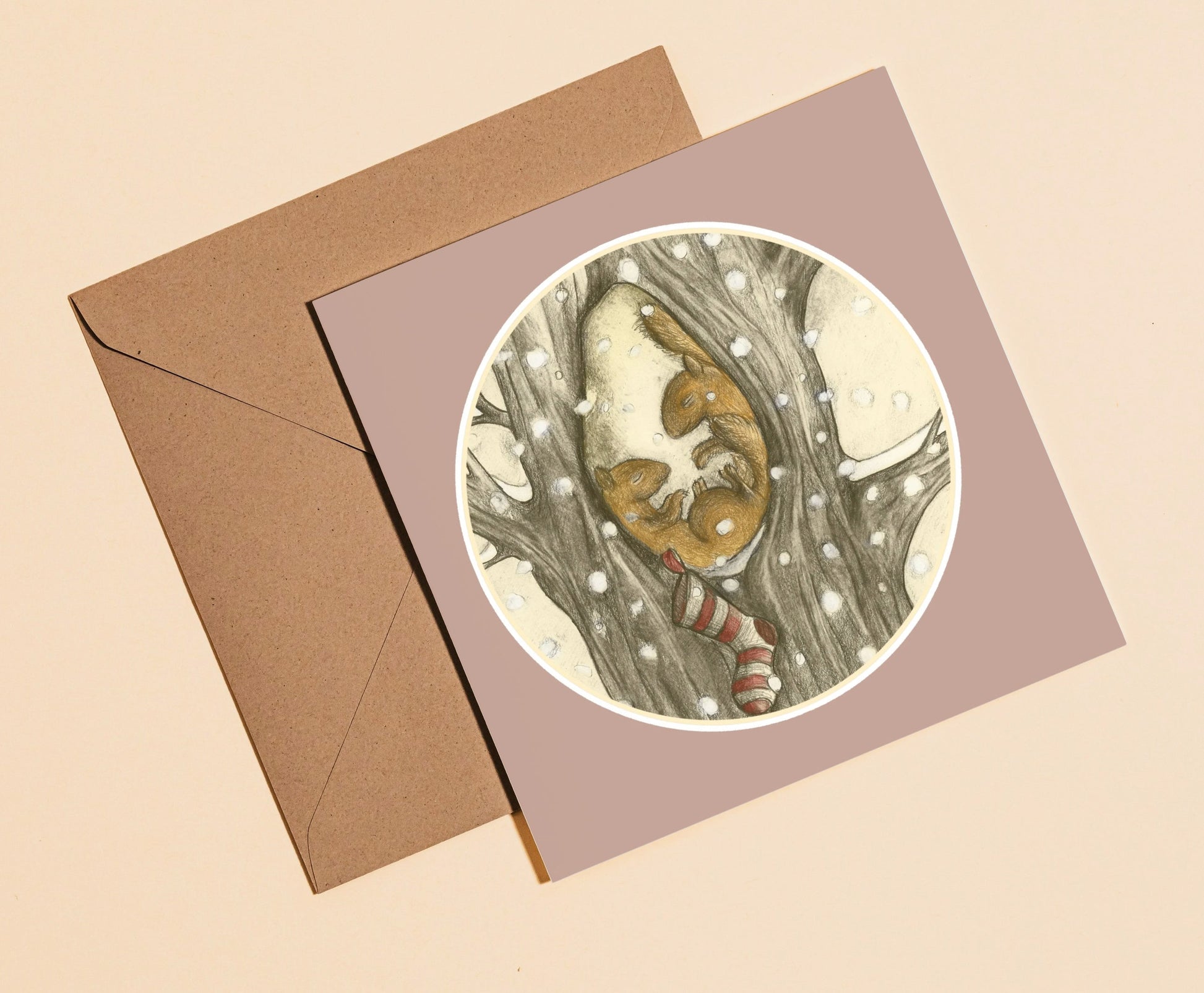 Squirrels card - Rebecca Carr Artist justacard greetings card yorkshire artist