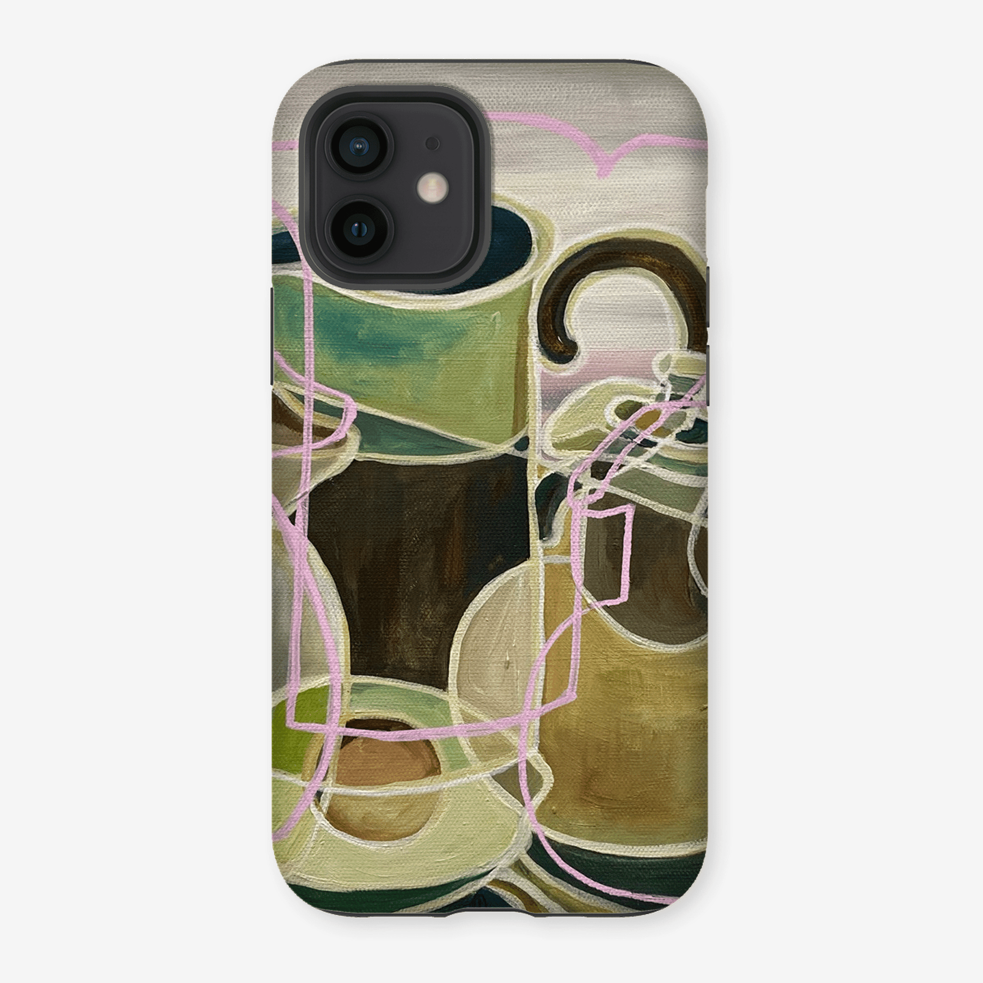 Still life studio pottery and avocado phone case - Rebecca Carr Artist